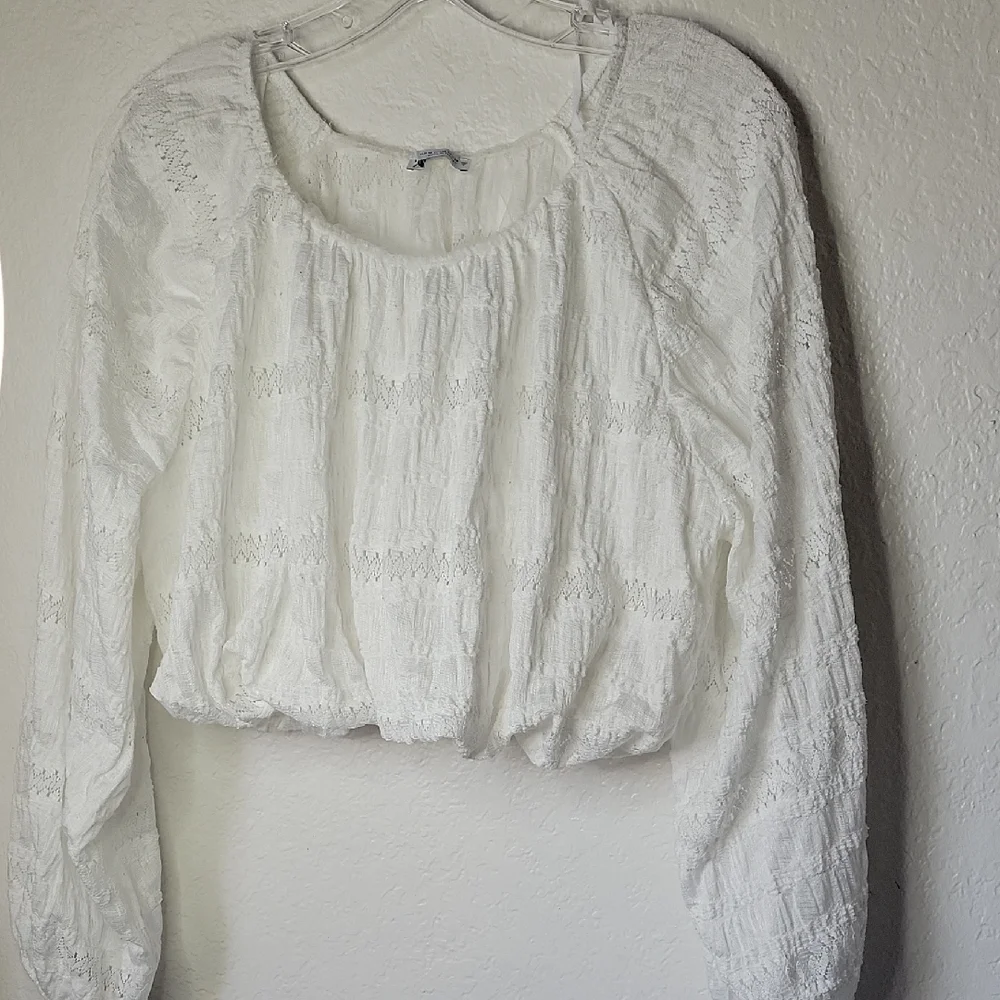 Zara White  Voluminous Women's Crop Top Blouse Size M